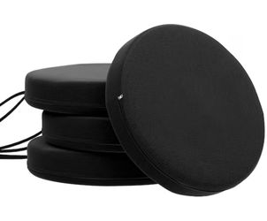 Outsunny 15 in. x 3 in. Outdoor Chair Cushions of 4 of Pieces, Thick Round Seat Dining Chairs Bistro Chairs Cushions Black