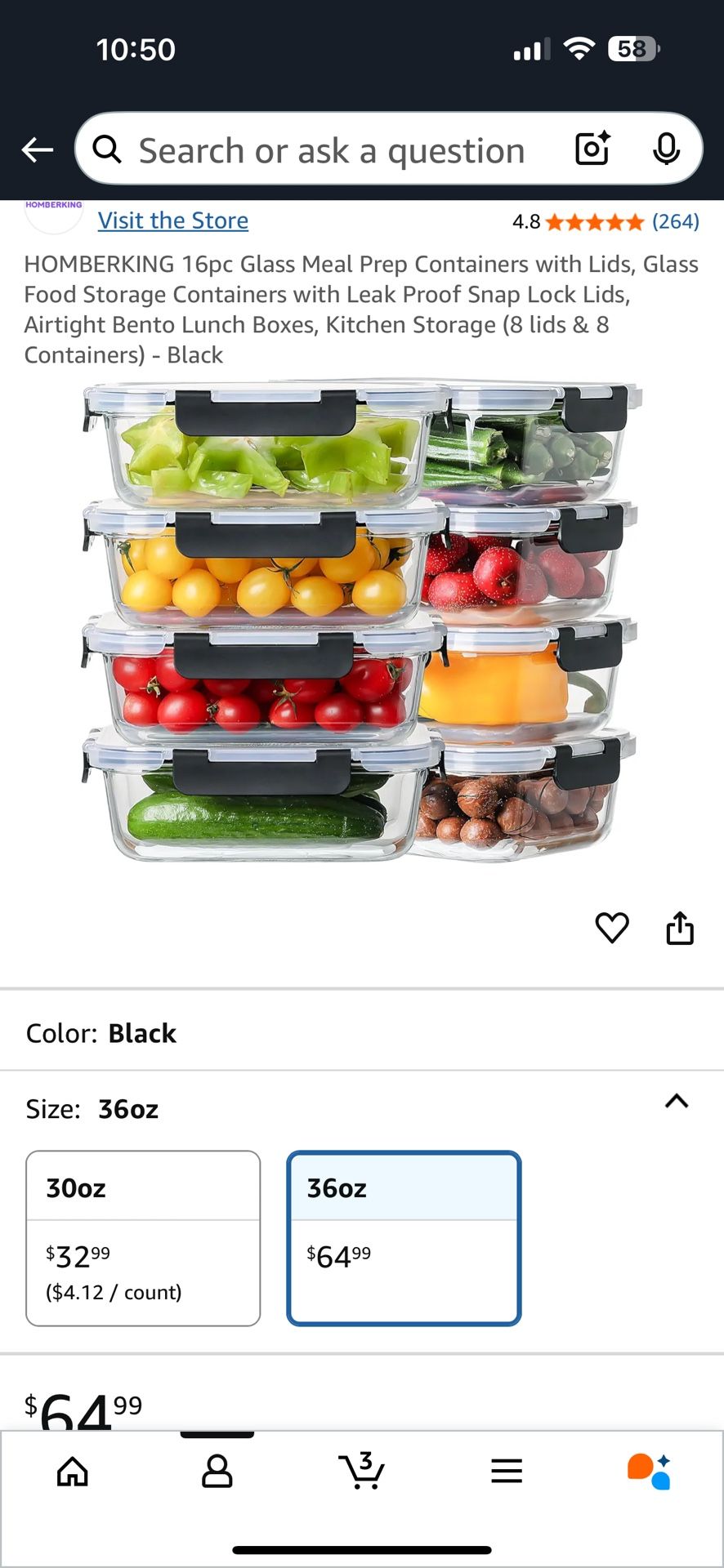 Food glass containers set