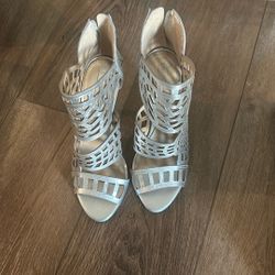Silver BCBGMAXAZRIA Heels 