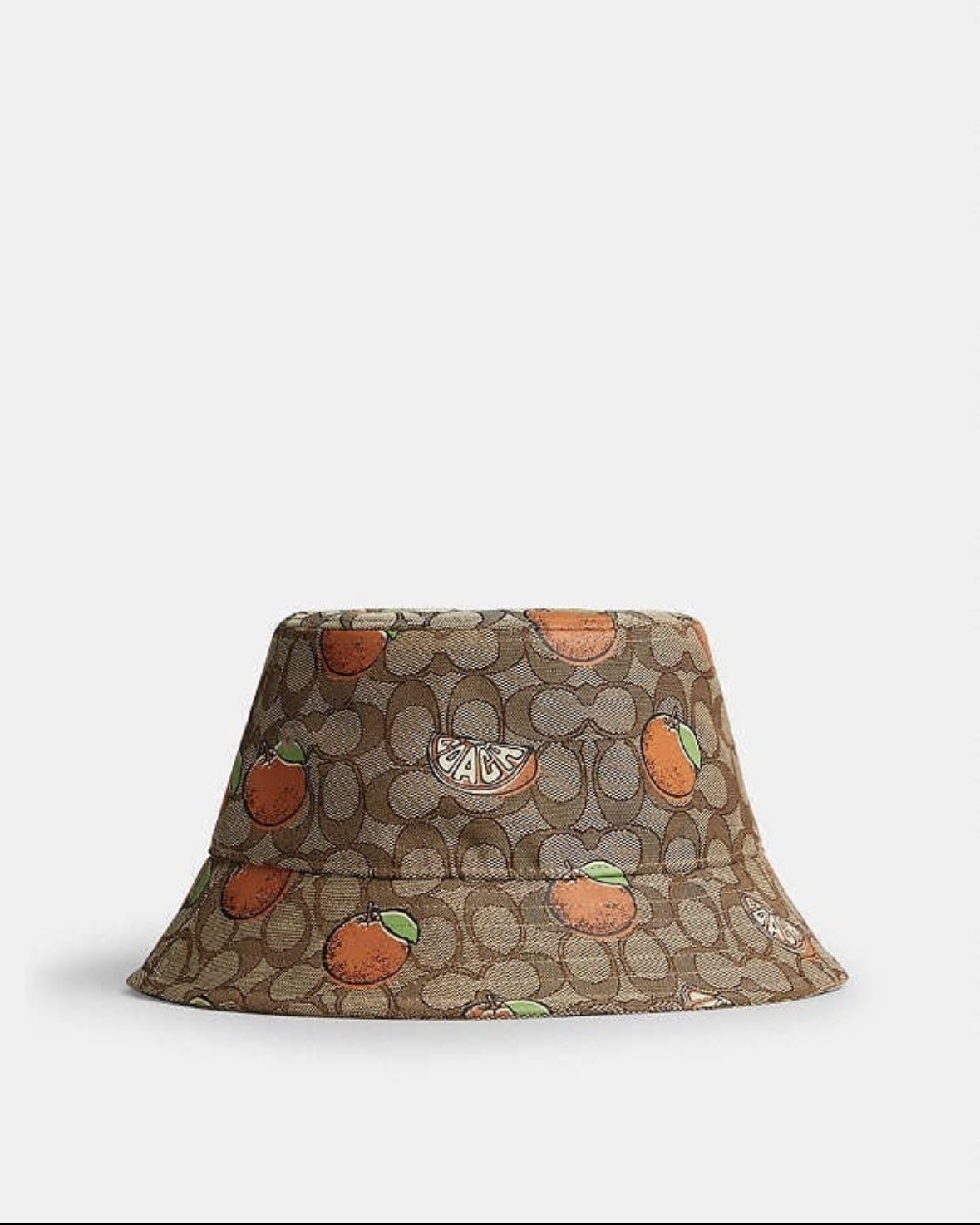 Coach Signature Retro Orange Print Bucket Hat