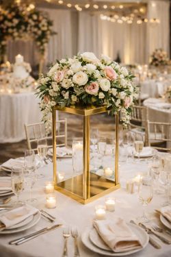 17 Inch Gold Centerpiece NO Flowers