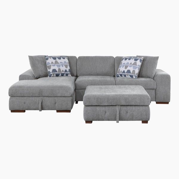 Gray Sectional w/ Pull-Out Bed + Storage – $1,200 OBO
