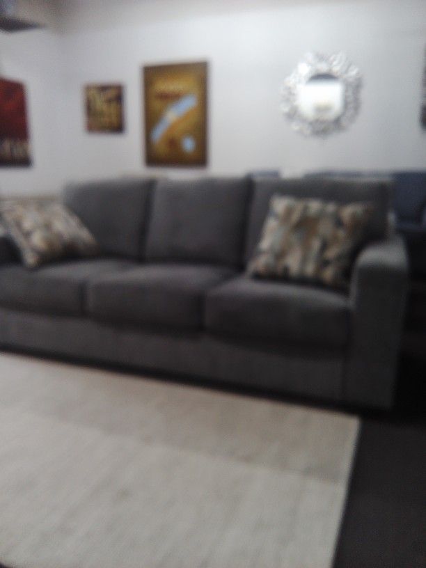 Sofa in Grey Fabric, QUEEN. NEW
