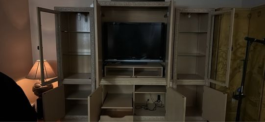Solid wood antique entertainment center