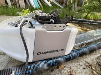 Chamberlain Garage Door Opener and Mounting racks complete system with 2 remote controls LIKE NEW