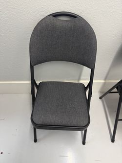 Padded Folding Chair Black Metal Frame