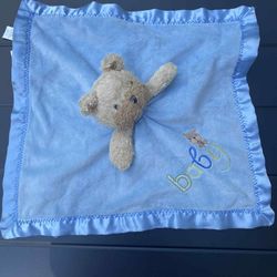 Carters Child of Mine Rattles Bear Blue Baby Blanket Lovey Blankie cute Blankey