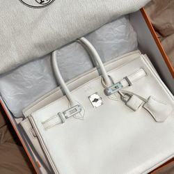 Birkin 25 White  EPSOM EXCELLENT Condition