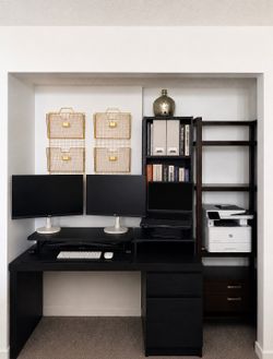 3-Piece Home Office Workstation – IKEA MALM Desk + Storage
