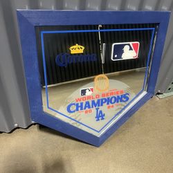 World Series Champions Dodgers Corona Mirror Man Cave MLB Baseball 
