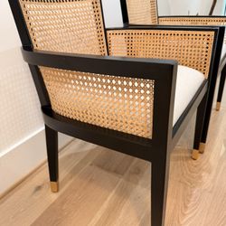 Wood And Cane Back Dining Armchair