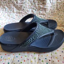 Crocs  Monterey Diamante Wedge Women's Size 9.