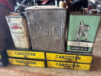 3- antique gas cans