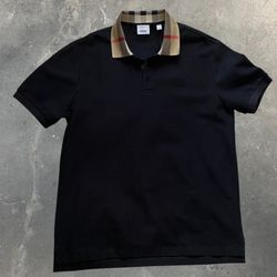 Burberry Black Cotton Polo Shirt 