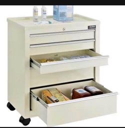New New Yeeoy Medical Bedside Cart with Wheels, Dental Assistant's Mobile Cabinet with 5 Drawers and Lock, Rolling Professional Utility Cart Office Fi