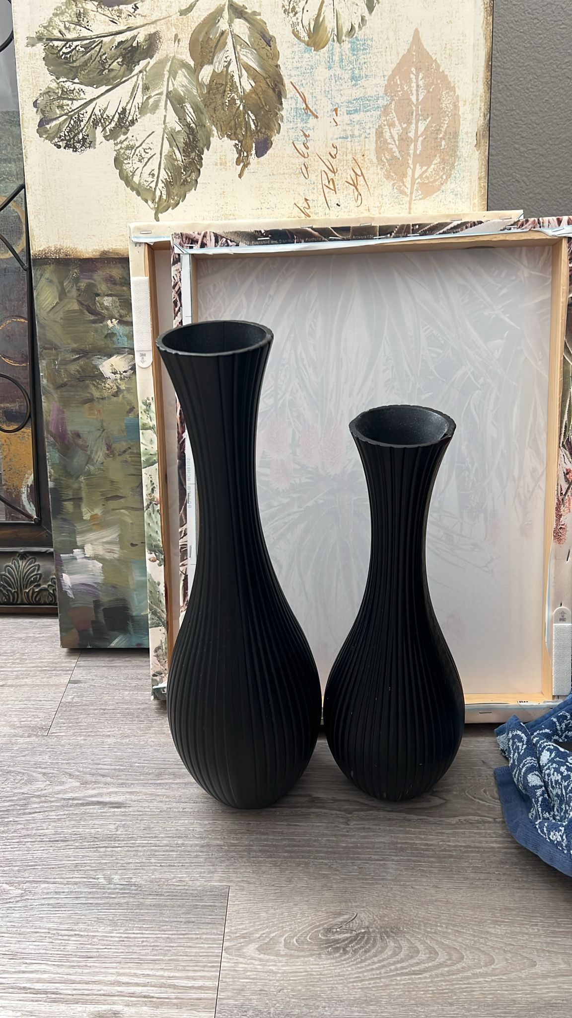 Black Wood Vases Flower Pot Decoration