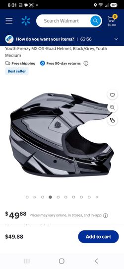 Frenzy MX Youth Off-Road Helmet Black Grey