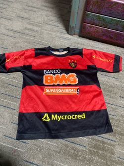 Sport Recife 2011 Home Jersey #10 Boys P 15”Pit-to-Pit Red Black Soccer Shirt M