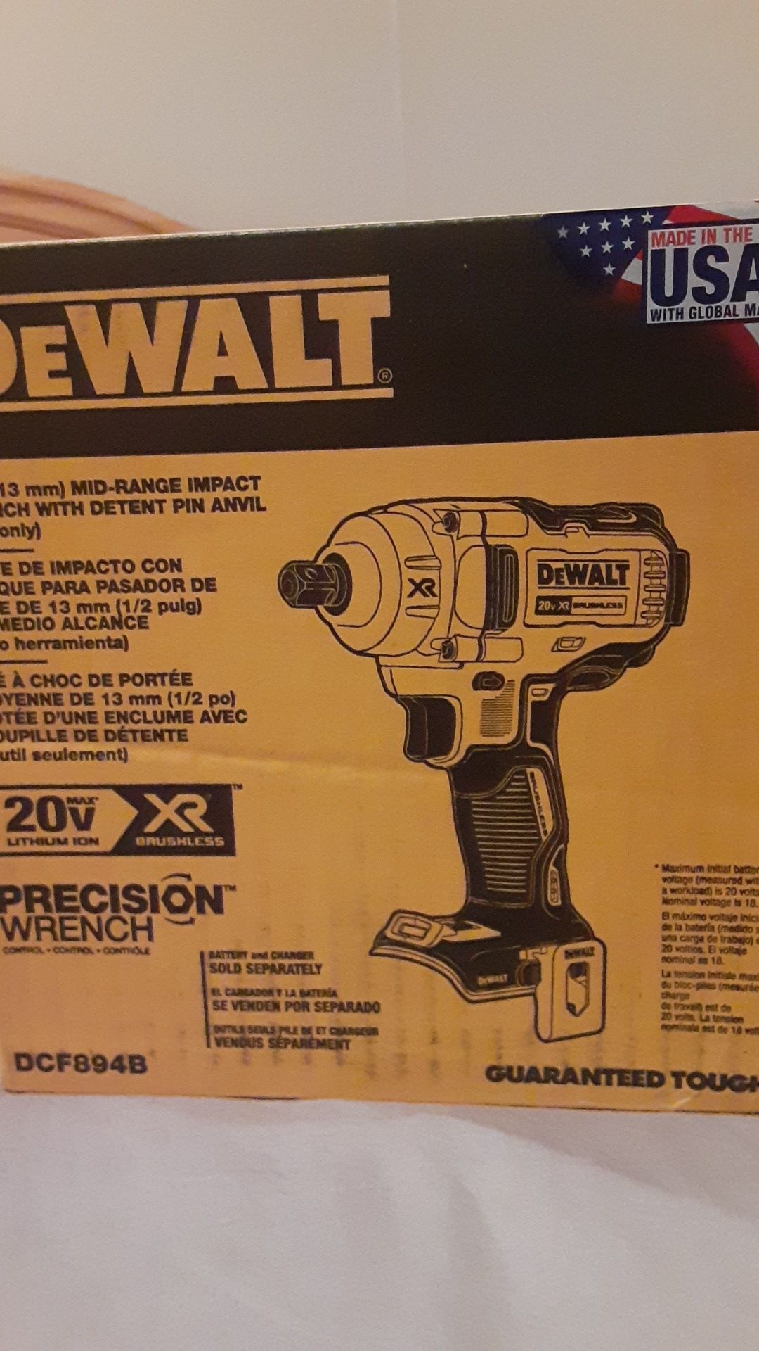 DeWalt 1/2" Mid-Range Impact Wrench (tool only)