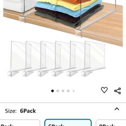 Acrylic Shelf Dividers for Closet Organization 6PCS Closet Shelf Divider