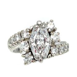 18Kt White Gold Diamond Ring 11.00g 2CTW Size 6 I-1957