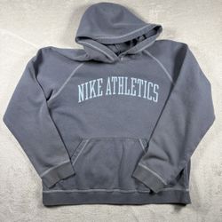 Vintage Nike Athletics Women’s XL Blue Hoodie Pullover Swoosh Y2K 90s #3215