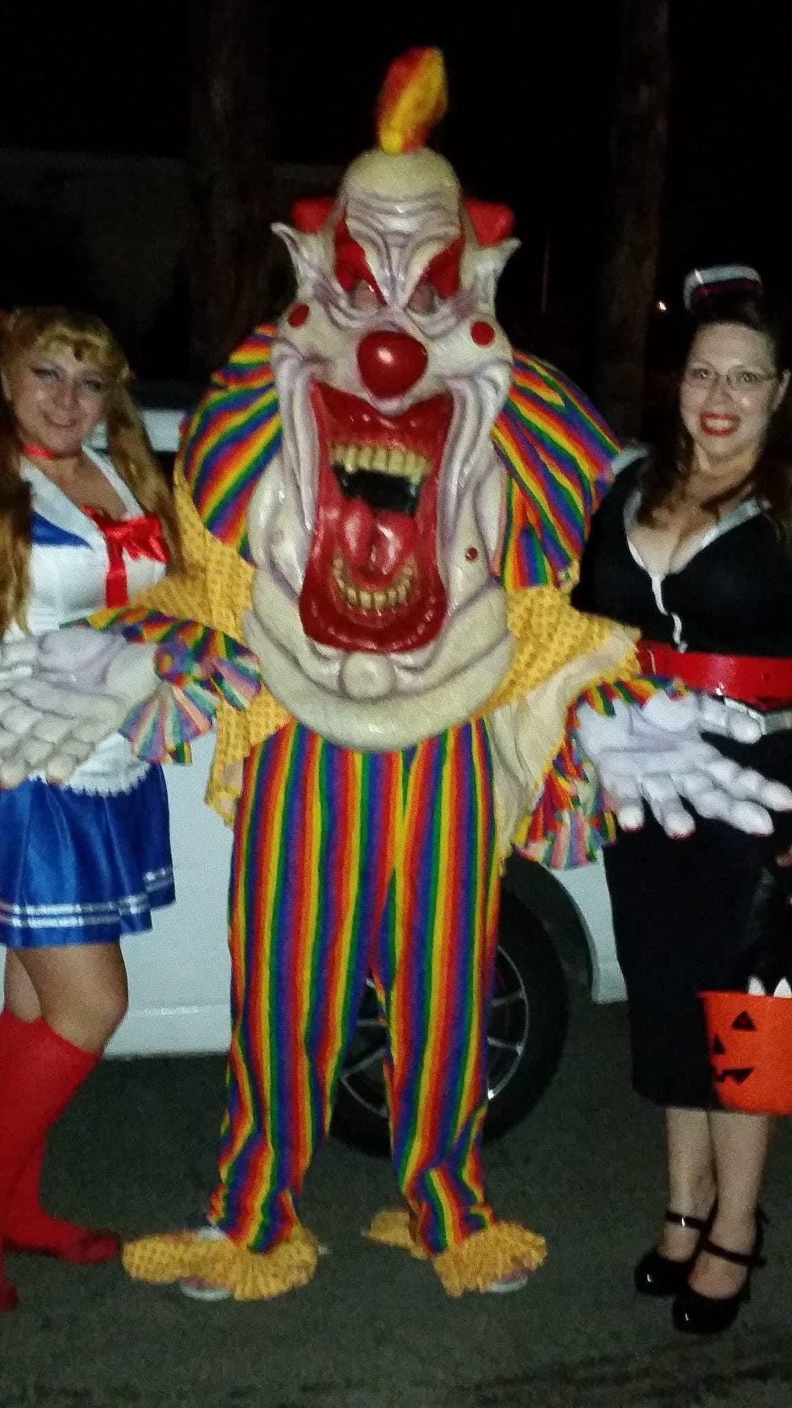 HALLOWEEN PRO COSTUME COTTON CANDY Walk Around Clown Costume Latex theatrical Haunted House quality