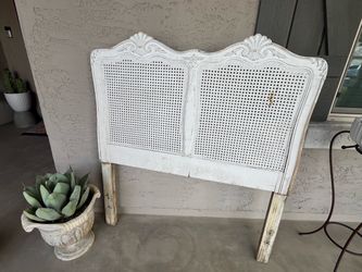 French Provincial Cane Headboard White