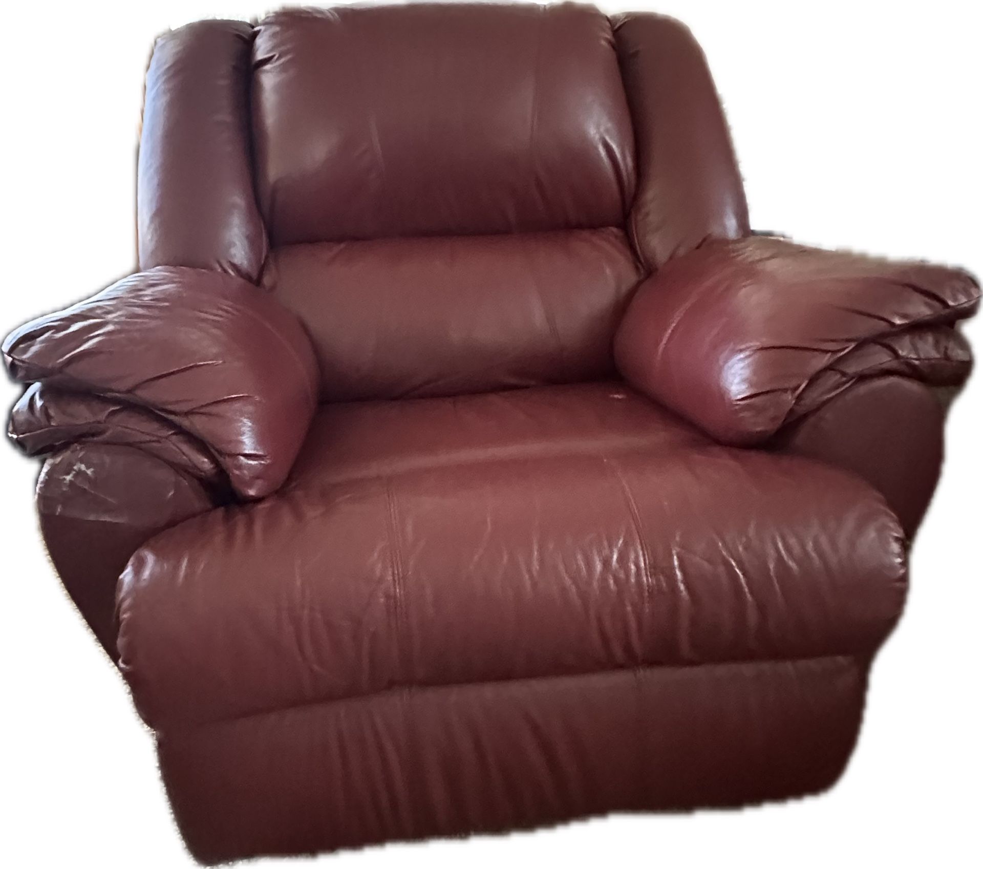 Red Leather Recliner (minor Damage)