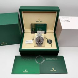 New Fresh 18 Dec. 2025 Rolex Datejust 41mm 126334 Rhodium Diamond Dial Steel Jubilee Bracelet Full Set Box Card Tags