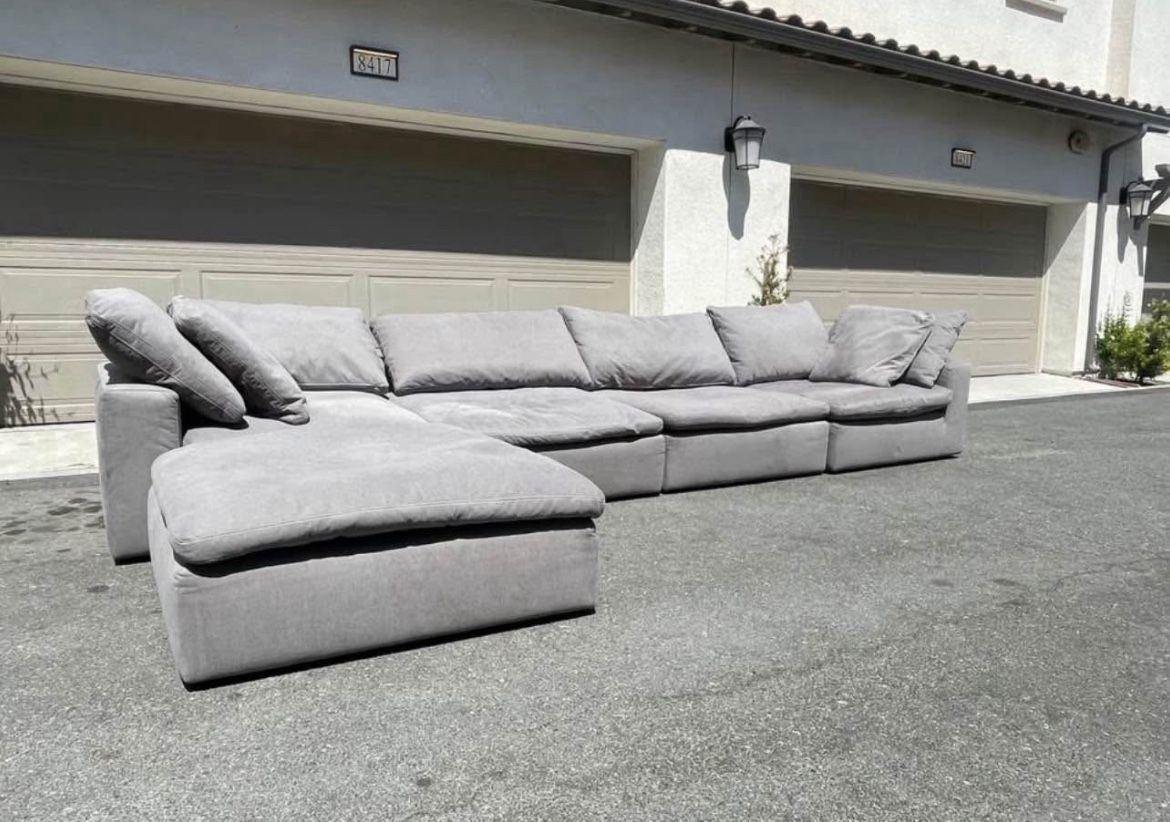 Stunning Gray Cloud Couch Dupe Modular Sofa Sectional Couch In Excellent Condition - Free Delivery 🚚 