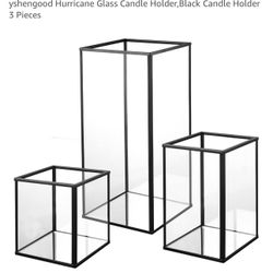 3pcs Glass Candle Holder, New