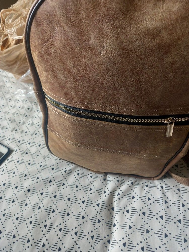 Leather Bag Pack From Mexico