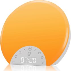 Sunrise alarm clock wake-up light，Suitable for children and adults, automatic color change, eight colors, with radio.