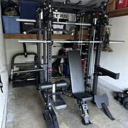 Smith Machine 400 | Adjustable Bench | 245lb Cast Iron Olympic Weights | 7ft Olympic Bar | Fitness | Gym Equipment | FREE DELIVERY/INSTALLATION 🚚 🛠️