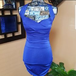 ELECTRIC BLUE SWEETHEART BODY CON MINI DRESS