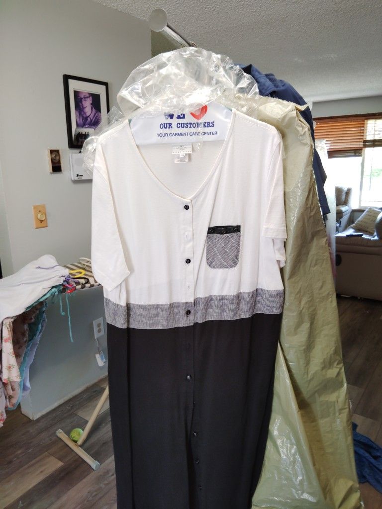 Dress Black & White Cotton Maxi