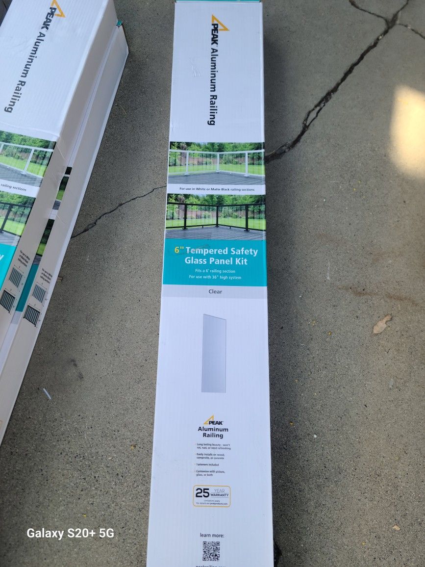Aluminum Deck Railing Clear Glass Panel Kit