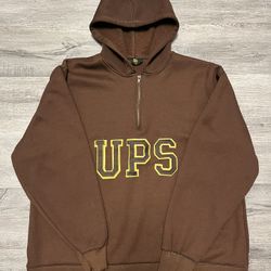 UPS Men's Work Employee Brown Pullover Hoodie Sweatshirt Size Extra Large