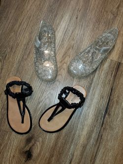 Lot of 2 Size 9 Toddler Girls Summer Shoes