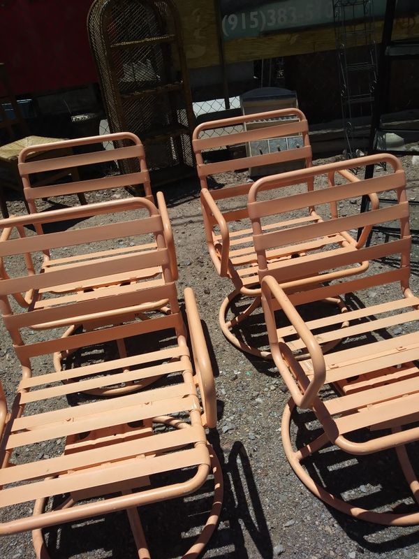 Heavy Metal Patio Chairs Set Of 4 They Swivel Rock 75 Furniture Heavy Metal Patio Chairs Set Of 4 They Swivel Rock 75 Furniture In El Paso Tx Offerup