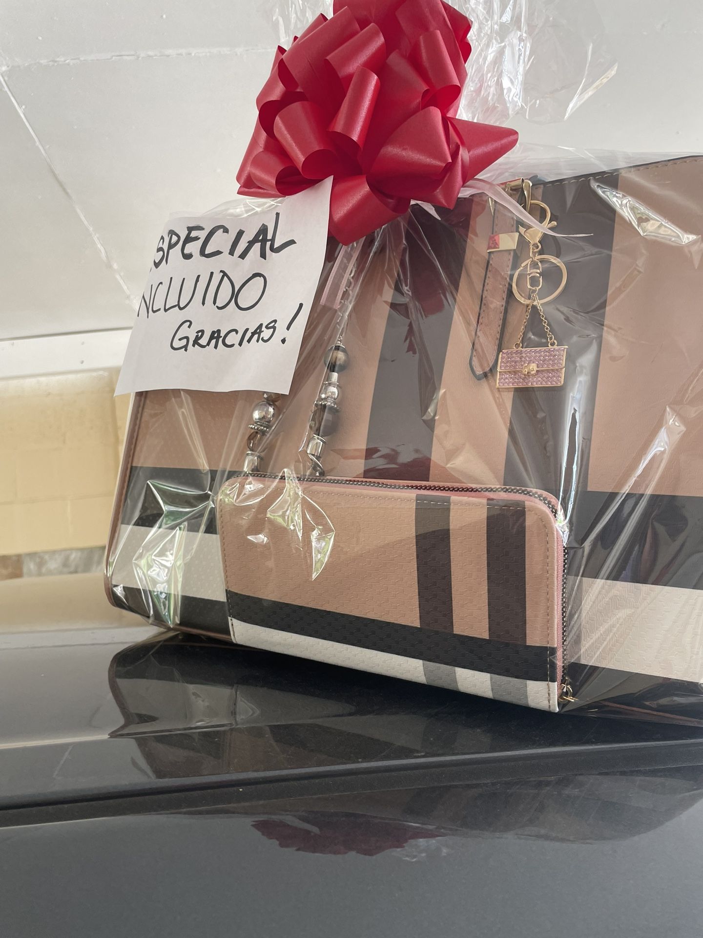 Brown And Beige Set With Wallet 2 Set Purse Bulk Back Pack And Wallet 