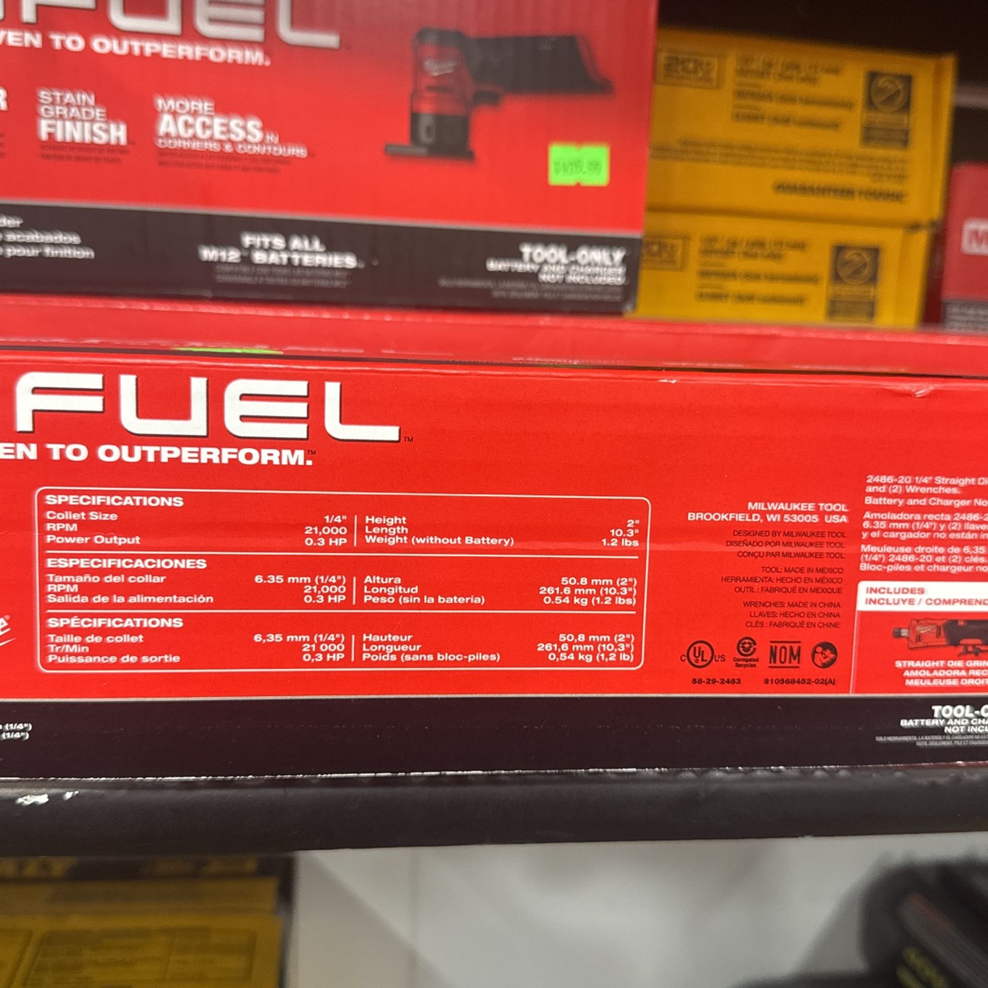 Milwaukee M12 FUEL 12V Lithium Ion Brushless Cordless 1/4 in. Straight Die  Grinder (Tool Only)