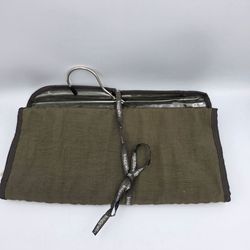 Baggallini Hanging Travel Jewelry Cosmetic Toiletry Bag Olive Green RollUp Pack