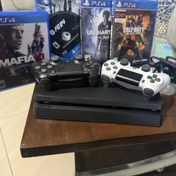 PS4 PlayStation 4 Slim Y De 1tb 💥 con 4 juegos 2 controller los cables y garantía premium seller ps4 play 4 bundle