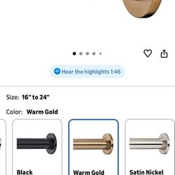 Tension Rod Curtain Rod, Rust Resistant