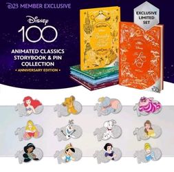 Disney 100 Anniversary Storybook And Pin Collection With COA - Brand New