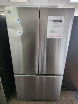 27 cu. ft. SMART Counter Depth MAX French Door Refrigerator with Ice and Water, ADA Comp in PrintProof Stainless Steel