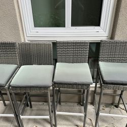 Rattan Bar Stools, Outdoor Furniture, Outdoor Seating 