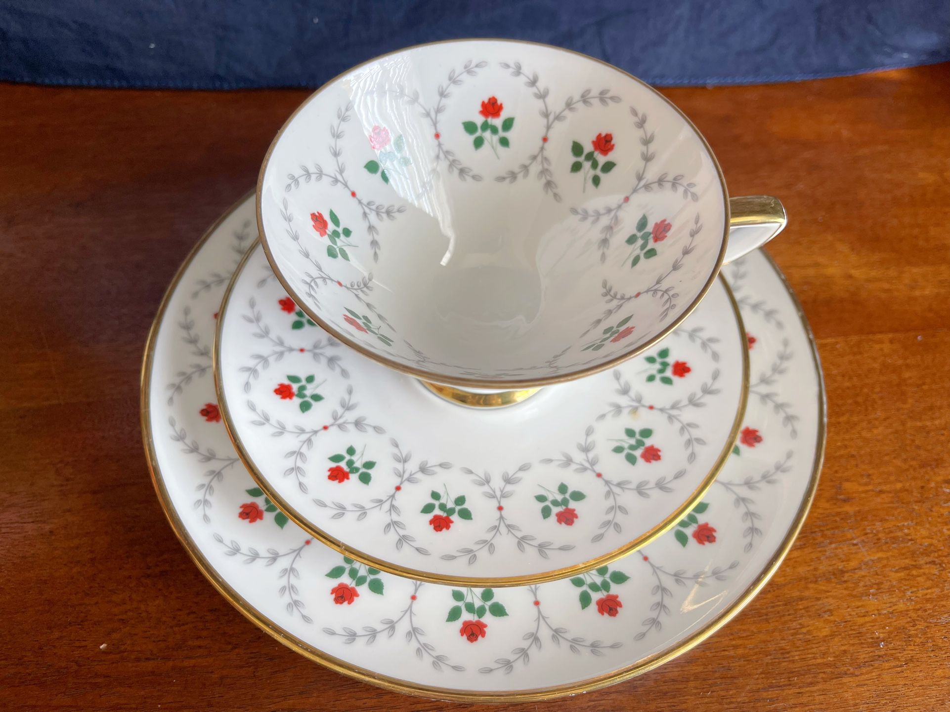 Vintage Winterling Roslau Bavaria Tea Cup, Saucer, And Dessert Plate